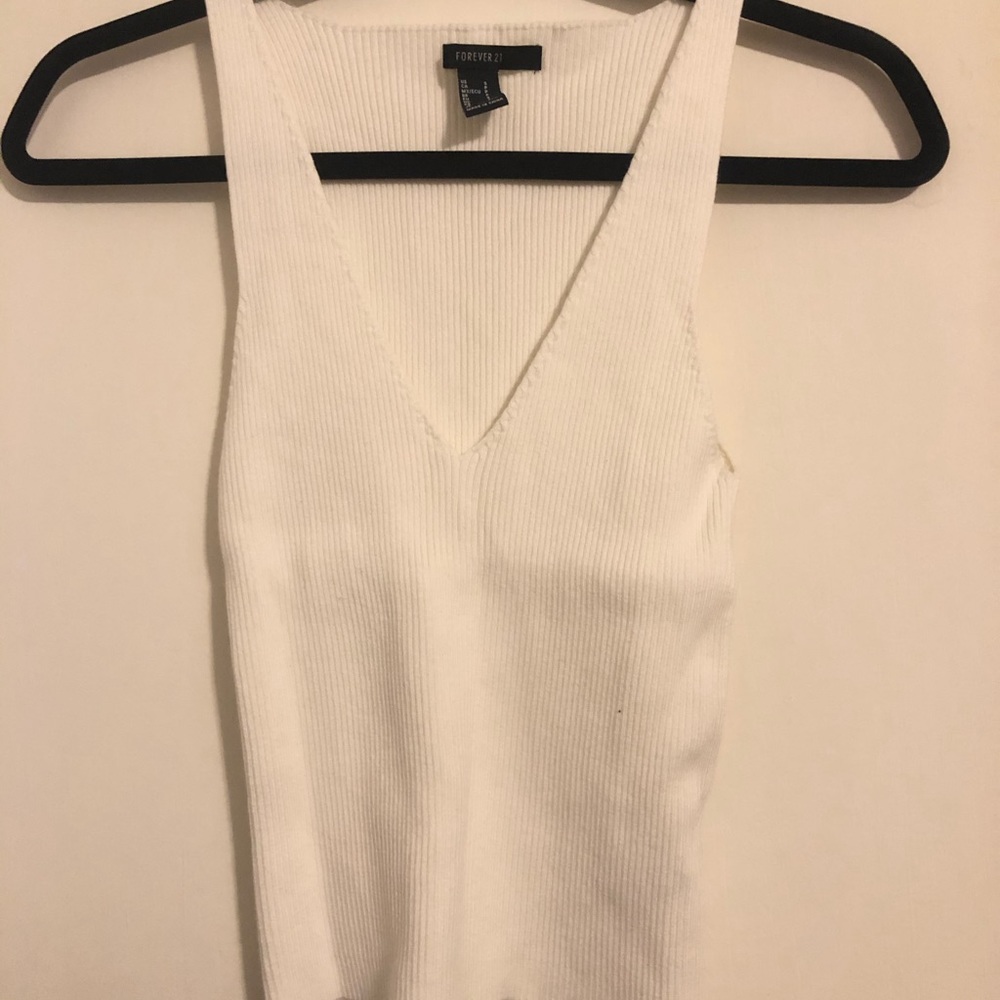 Deep V-Necked Knit Tank